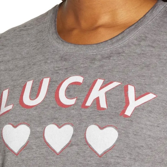 LUCKY BRAND T-Shirt Three Hearts Tee Grey - Picture 3 of 10